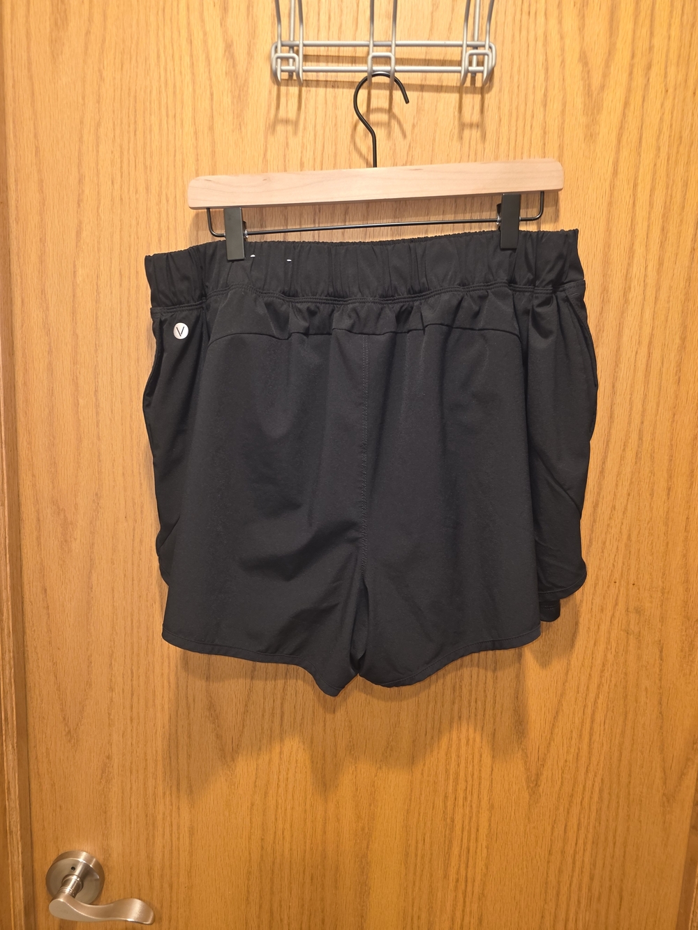 Livi Active Black Women's Athletic Shorts with Layered Hem - Picture 2 of 5